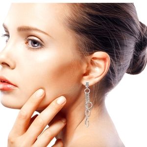 Handmade Silver Bamboo Chandelier Earrings